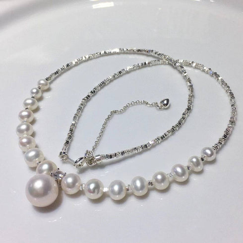 Pearl Pendant Silver Shards Necklace - House Of Pearls